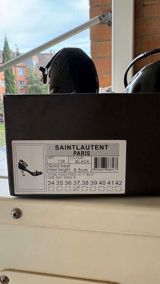 Tacchi Saint Laurent Paris Nero/Oro