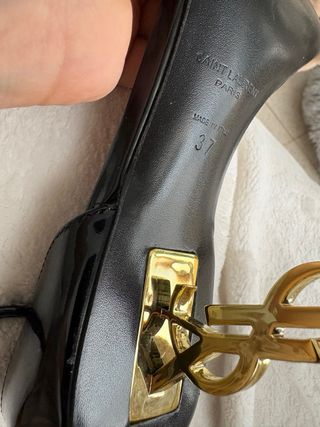 Tacchi Saint Laurent Paris Nero/Oro