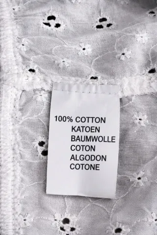 Blusa blanca estilo ibicenco 100% algodón –talla L