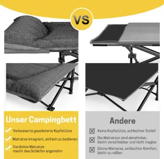 Cama Camping Plegable Exterior/Interior Gris