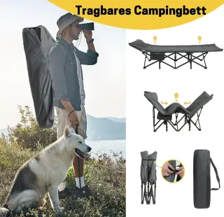 Cama Camping Plegable Exterior/Interior Gris