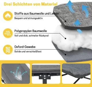 Cama Camping Plegable Exterior/Interior Gris