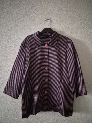 Blazer rayas rosa y morado