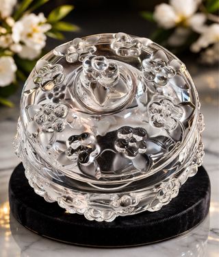 Bombonera de cristal vintage con tapa