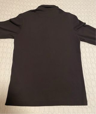 Polo Lacoste Negro Manga Larga Talla L