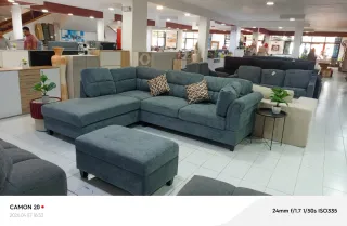 Sofá modular gris tela