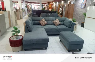 Sofá modular gris tela