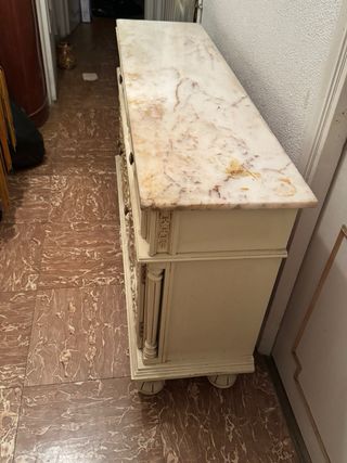 Mueble de entrada mármol y madera