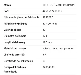 Destornillador dinamométrico 36/4