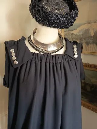 Blusa JOSHV negra escote Bardot