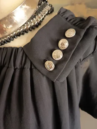 Blusa JOSHV negra escote Bardot