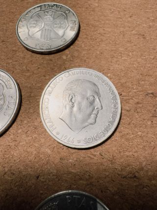 Lote 5 monedas plata 100 PTAS 1966