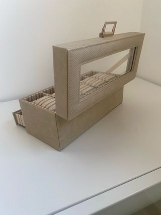 Joyero/Relojes El Corte Inglés piel beige y dorado