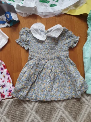 Lote 6 vestidos nena 6-12 meses