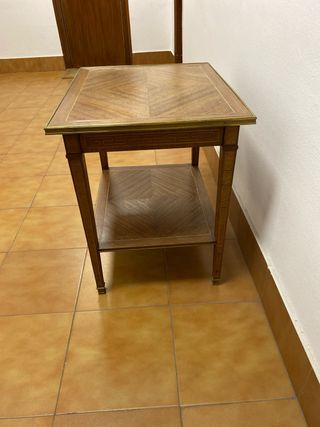 Mesa auxiliar vintage madera y metal