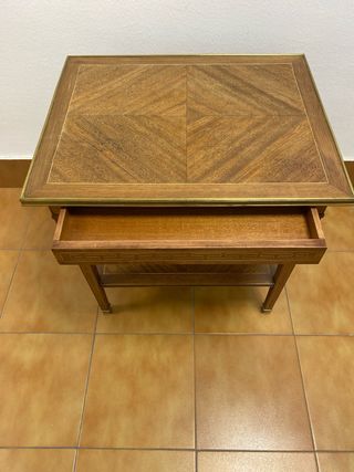 Mesa auxiliar vintage madera y metal
