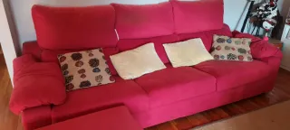 Sofá 4 plazas + Chaiselongue Rojo