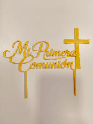 Topper Mi Primera Comunión Dorado
