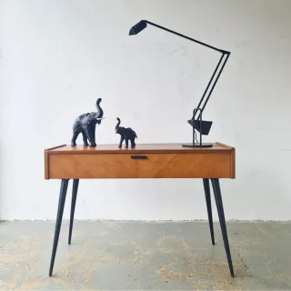 Mesa Auxiliar Mid Century Madera y Metal