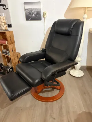 Sillón de piel Relax negro