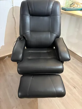 Sillón de piel Relax negro