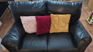 Sofá 3+2 plazas IKEA Piel Negra