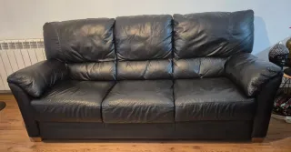 Sofá 3+2 plazas IKEA Piel Negra