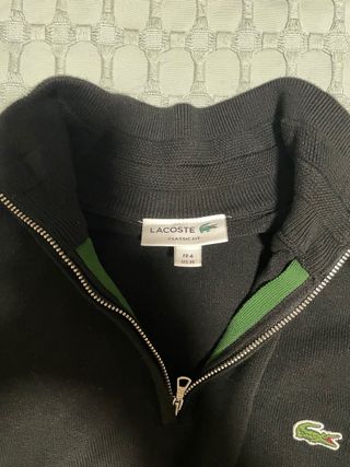 Jersey Lacoste Negro Media Cremallera