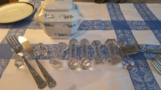 Reposacubiertos de cristal antiguos