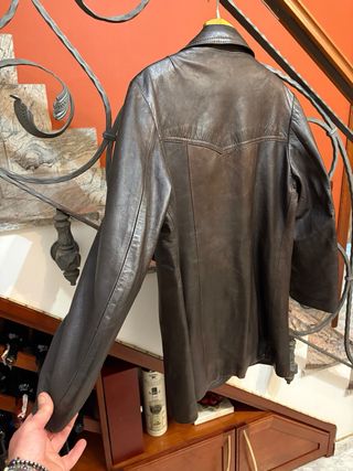 Giacca doppio petto in vera pelle vintage