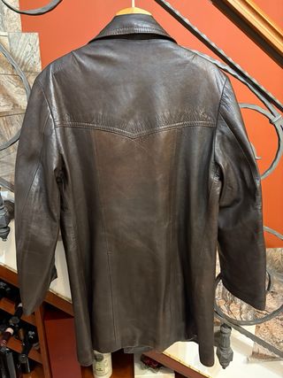 Giacca doppio petto in vera pelle vintage