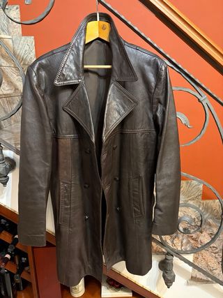 Giacca doppio petto in vera pelle vintage