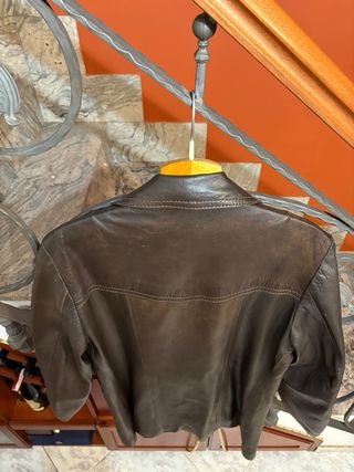 Giacca doppio petto in vera pelle vintage