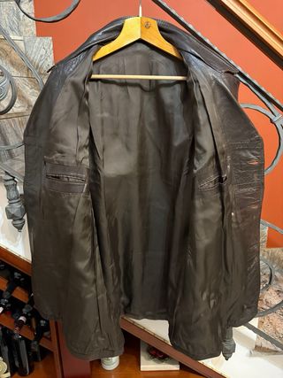 Giacca doppio petto in vera pelle vintage