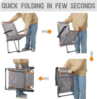 Silla Camping Portal Plegable Respaldo Alto