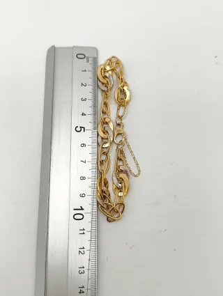 Pulsera Eslabones Ovales Variados Oro bicolor 18kt