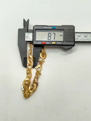 Pulsera Eslabones Ovales Variados Oro bicolor 18kt