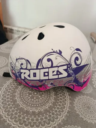 Casco bici-skate Roces blanco con diseño