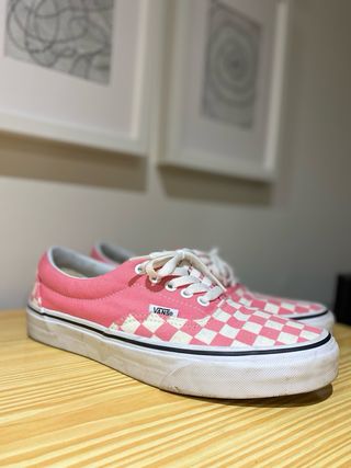 Vans Checkerboard Rosa y Blanco