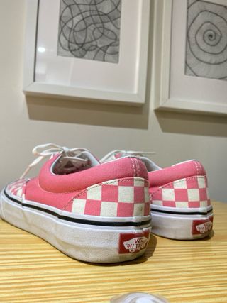 Vans Checkerboard Rosa y Blanco