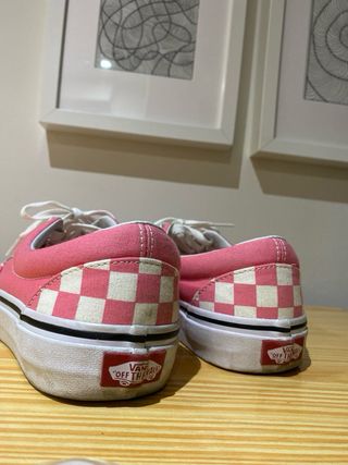Vans Checkerboard Rosa y Blanco