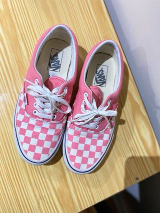 Vans Checkerboard Rosa y Blanco
