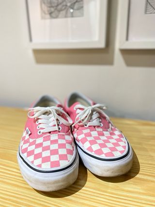 Vans Checkerboard Rosa y Blanco