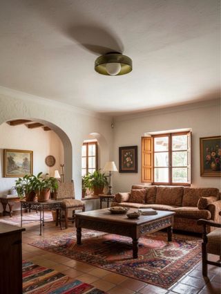 Lámpara Techo Retro Cristal Metal