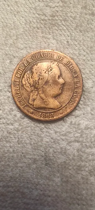 Lote 3 monedas Isabel II 1868