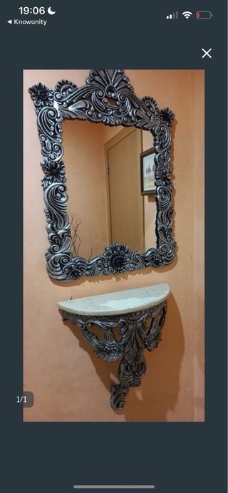 Mueble recibidor espejo y consola