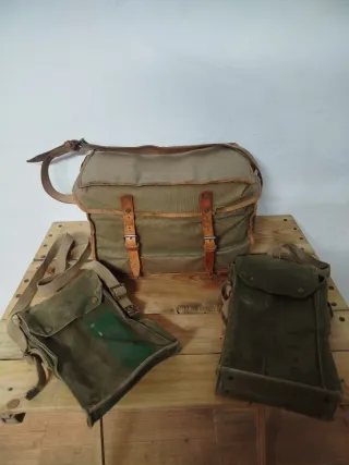 Alforjas militares lona y cuero