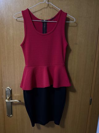 Vestido Shein Peplum Rojo y Negro