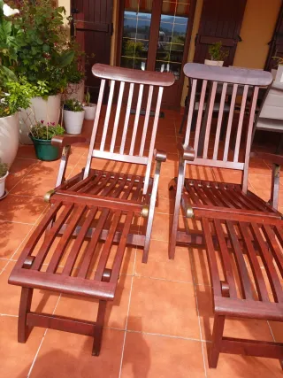 Tumbonas de teka (2 unidades)