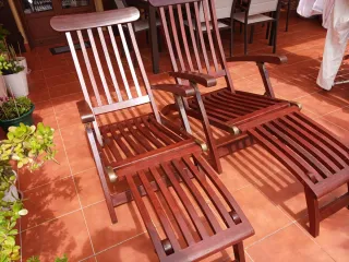 Tumbonas de teka (2 unidades)